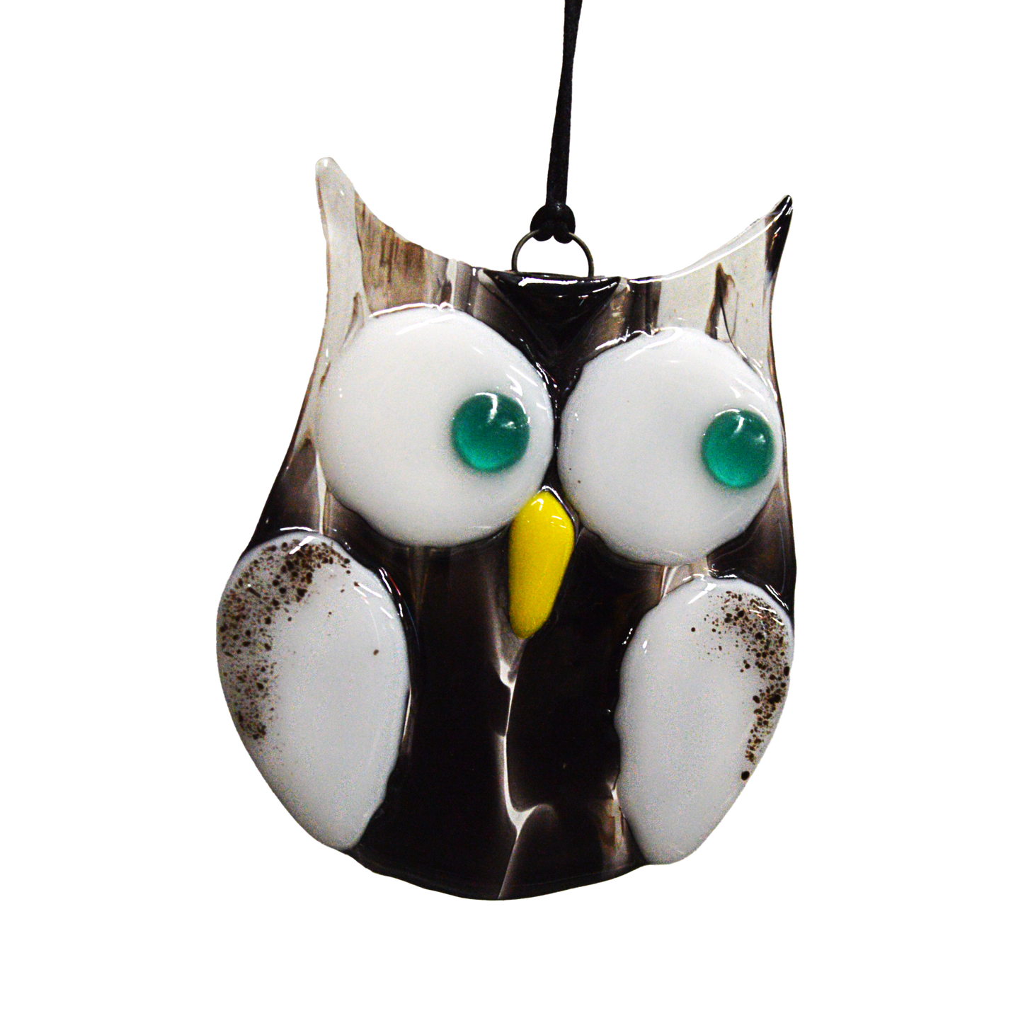 This adorable owl stained glass suncatcher is a great for window decoration, as a gift and more! Hang it up in your window to see the full beauty of the stained glass, add it to a floral arraignment, or use it as a gift for the nature lover in your life. All stained glass is handmade by Deb's Broken glass in Bathurst NB