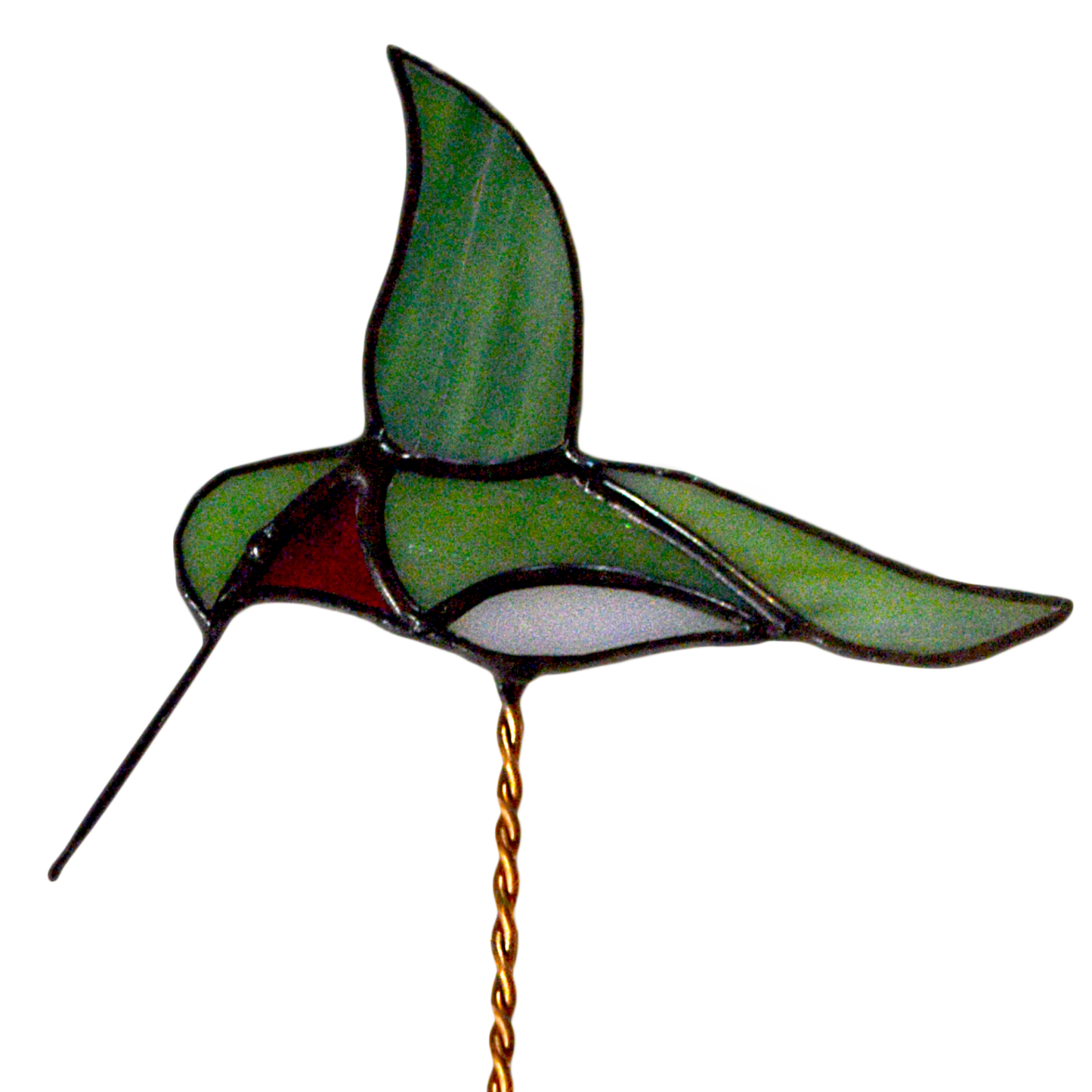 Adorable stained glass hummingbird. Locally made and a great gift for all plant lovers!