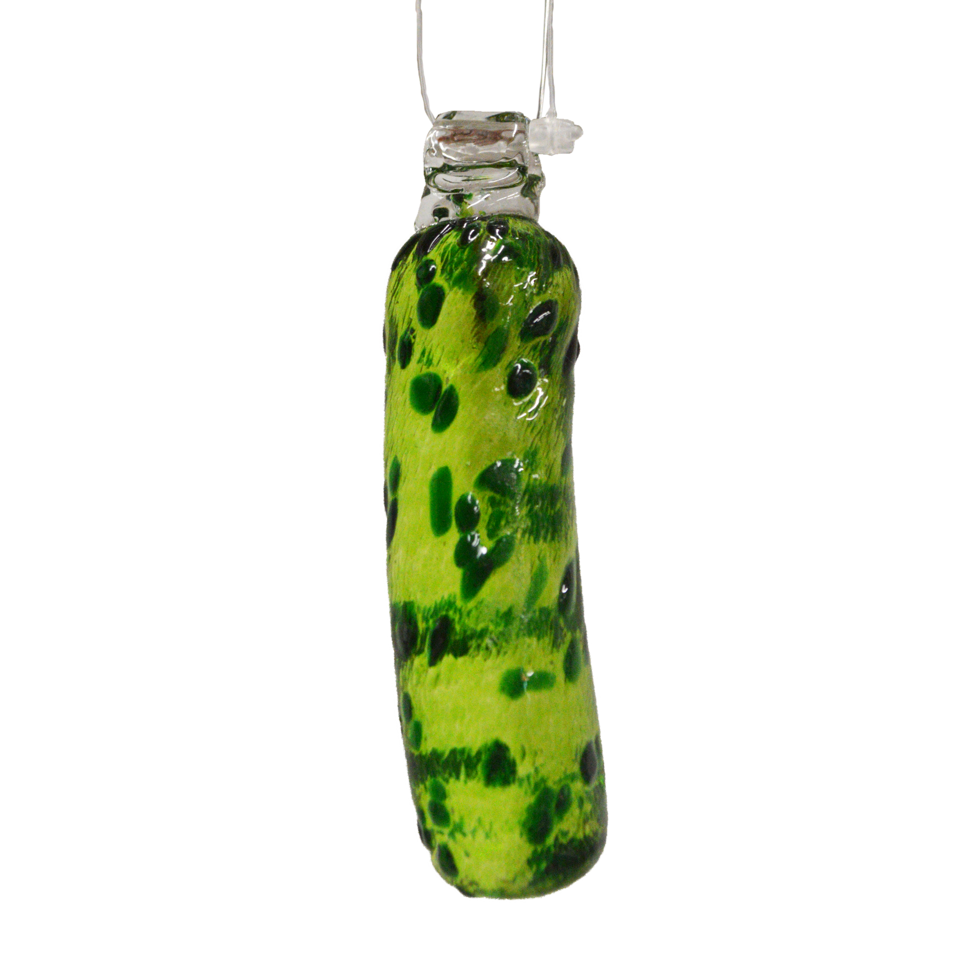 Celebrate the holiday season by starting a tradition sure to become a holiday favourite for all ages.  When decorating the tree hide this glass pickle somewhere in the branches- then on Christmas morning or another time of your choosing - gather everyone and the first person to find the hidden pickle receives an extra present, or opens the first present, your choice!  Made by Kitras Art Glass 